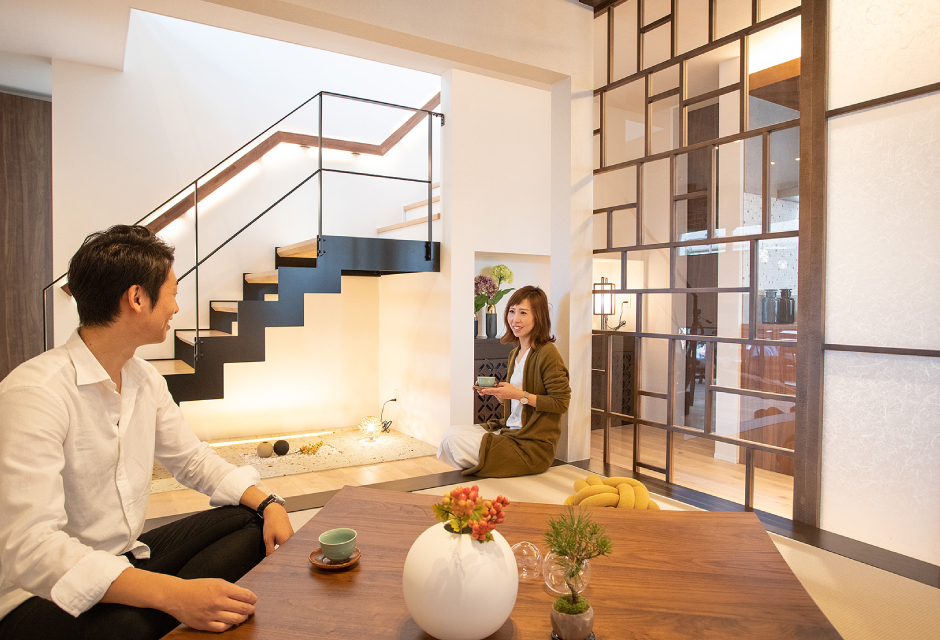 心地よく家族をつなげるガラスウォール