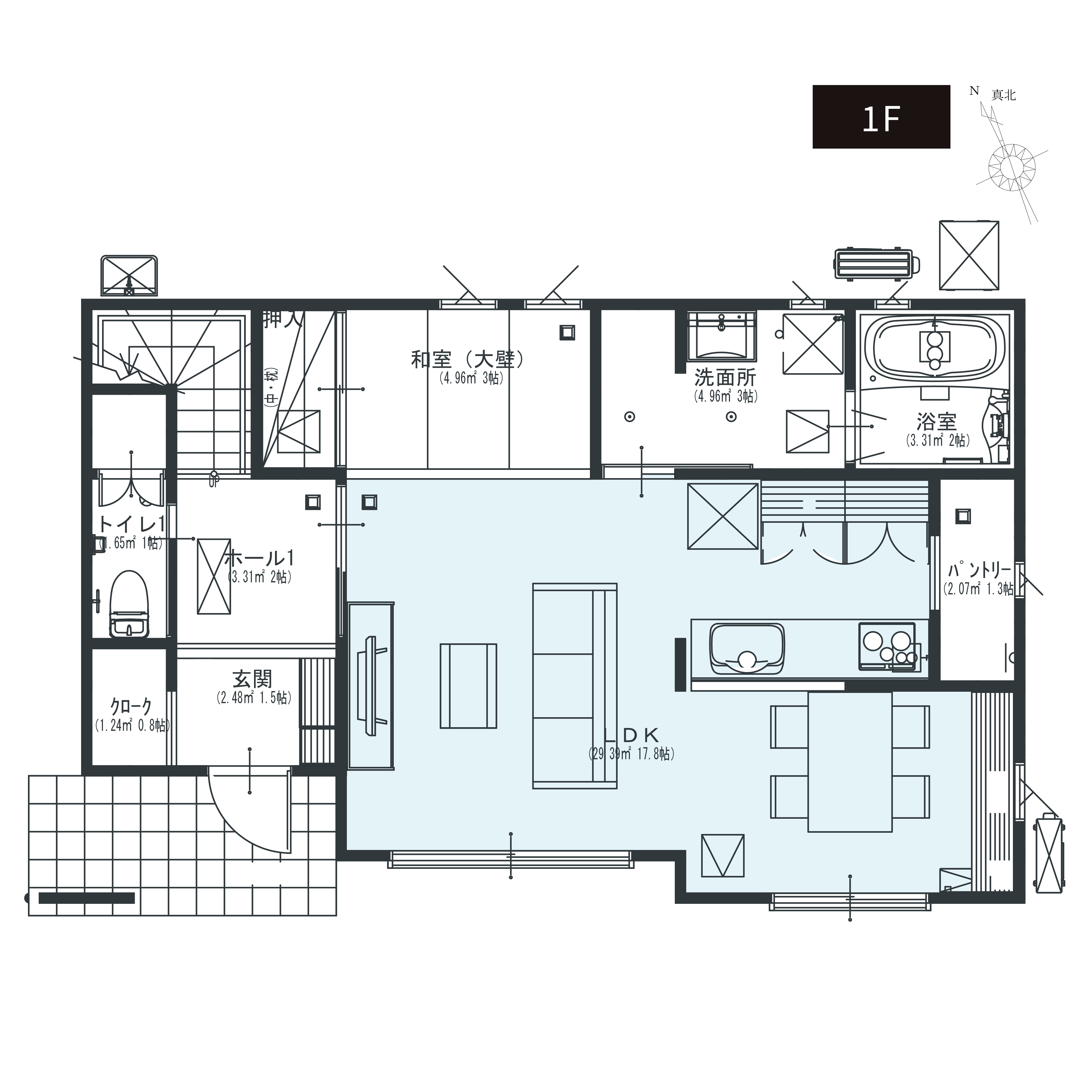 画像：流山セントラルパーク駅北No1 間取り1F