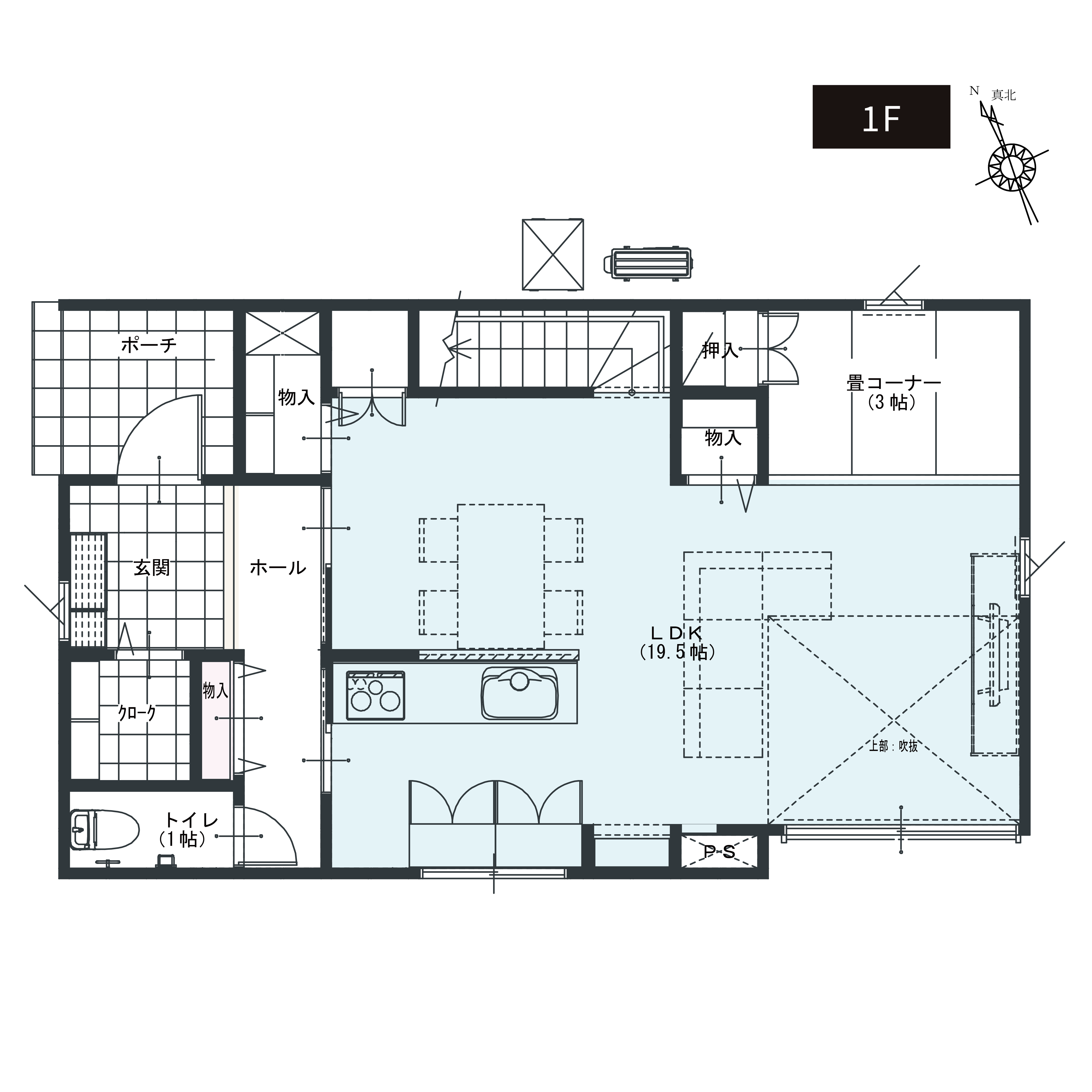 画像：流山セントラルパーク駅北No2 間取り1F