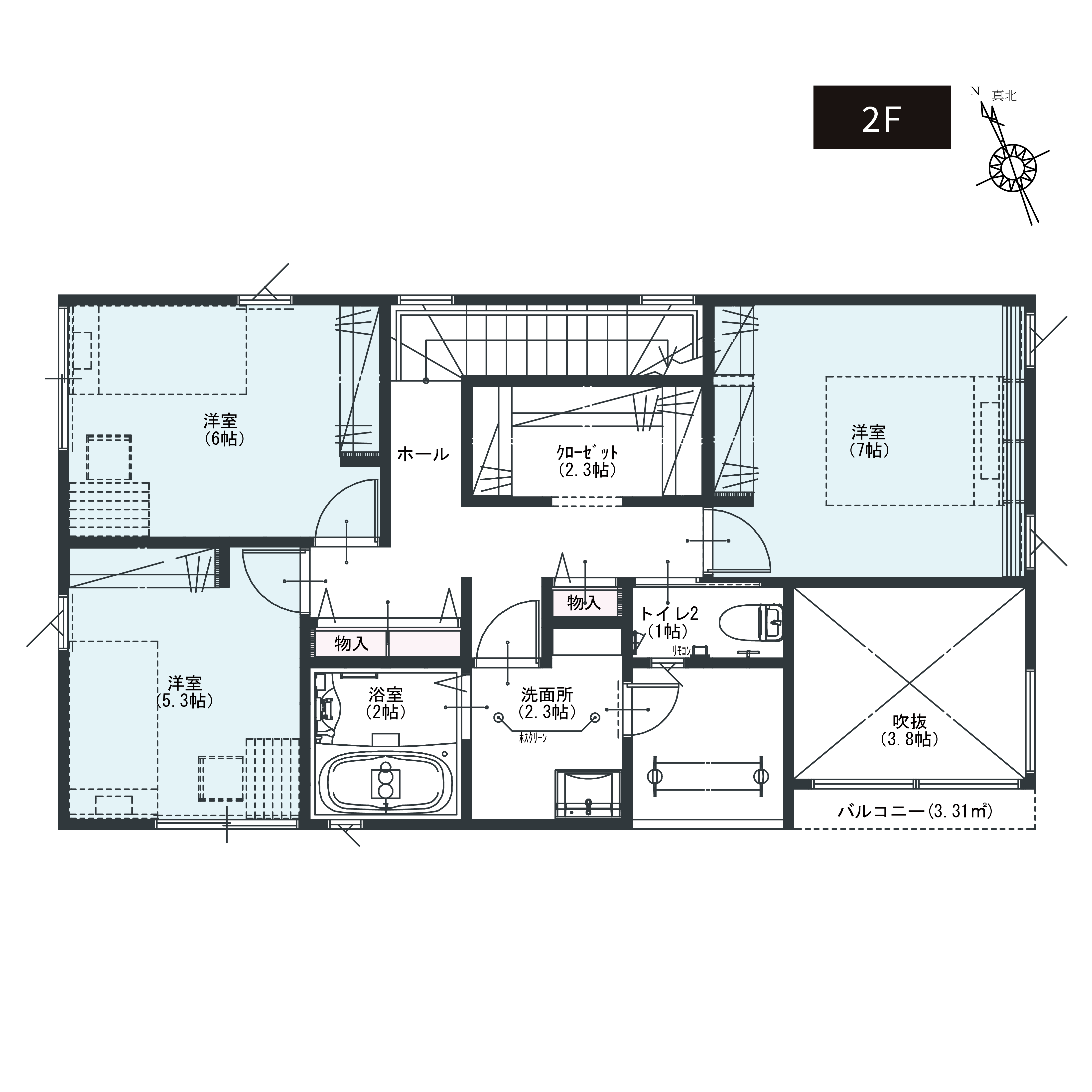 画像：：流山セントラルパーク駅北No2 間取り2F