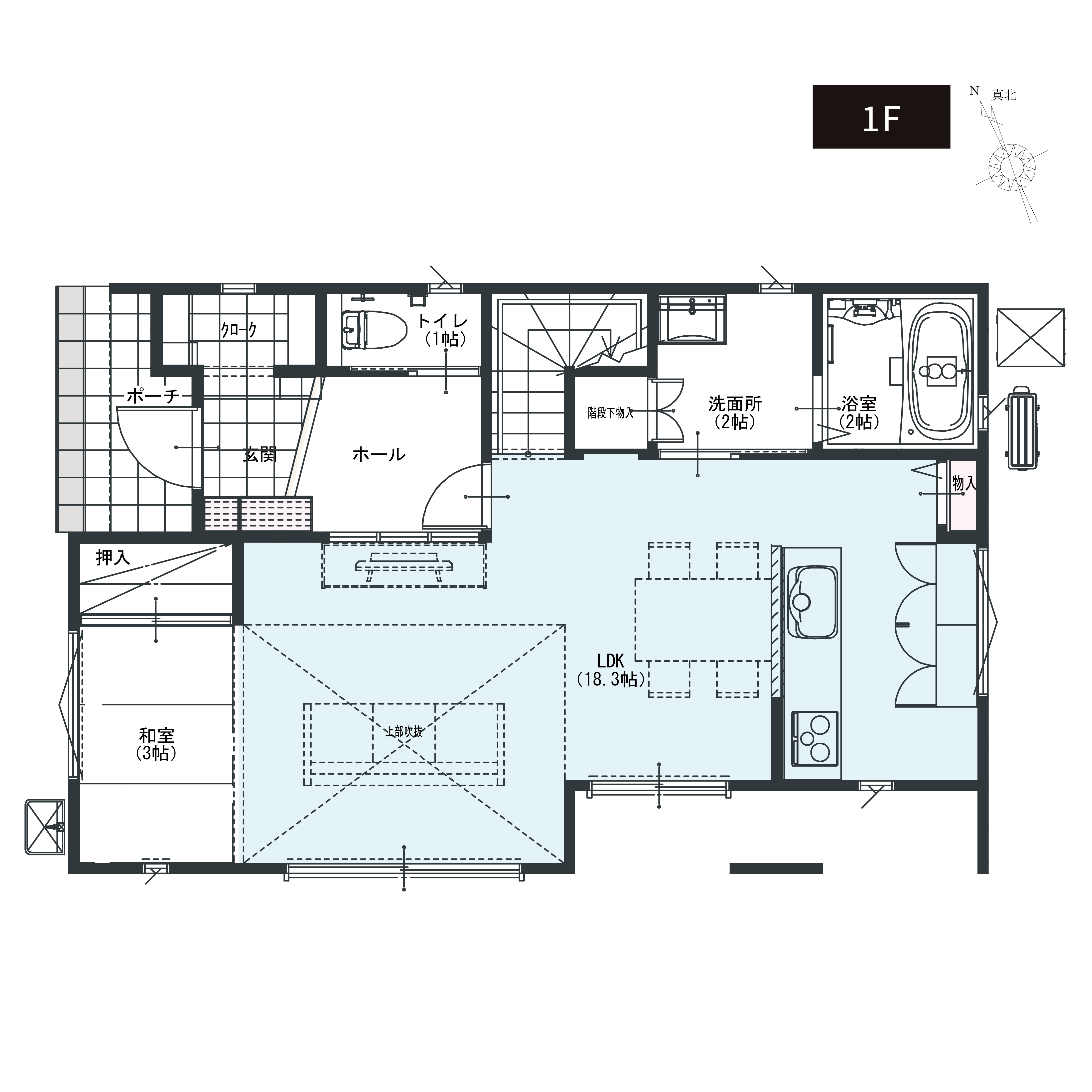 画像：流山セントラルパーク駅北No3 間取り1F